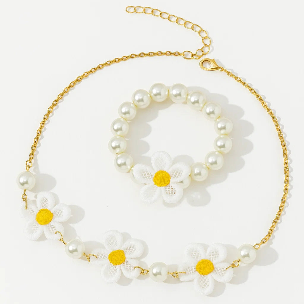 Conjunto 2 Peças - Encanto de Pérola – Acessórios Delicados para Meninas