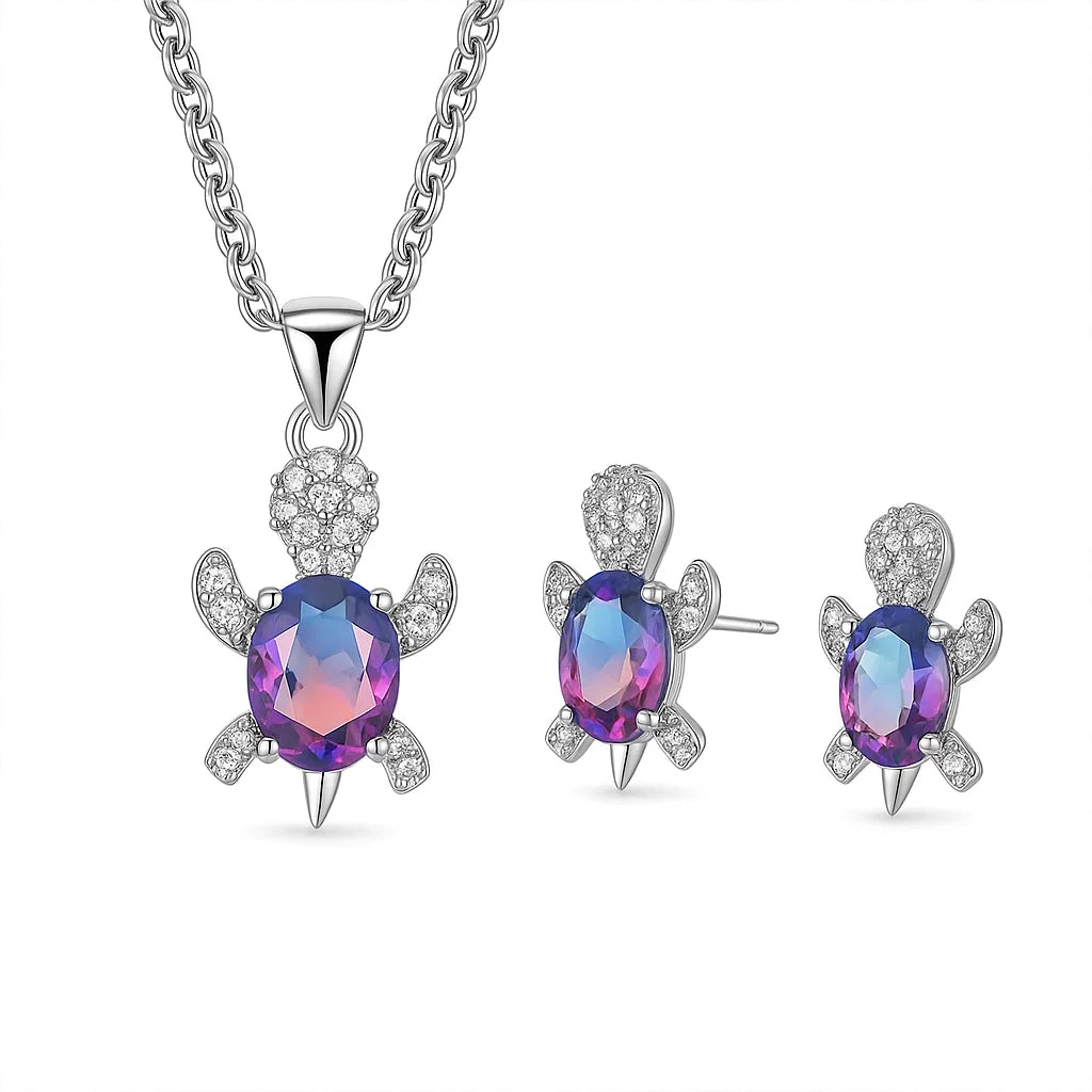 Conjunto Tartaruga Colar e Brinco de Luxo