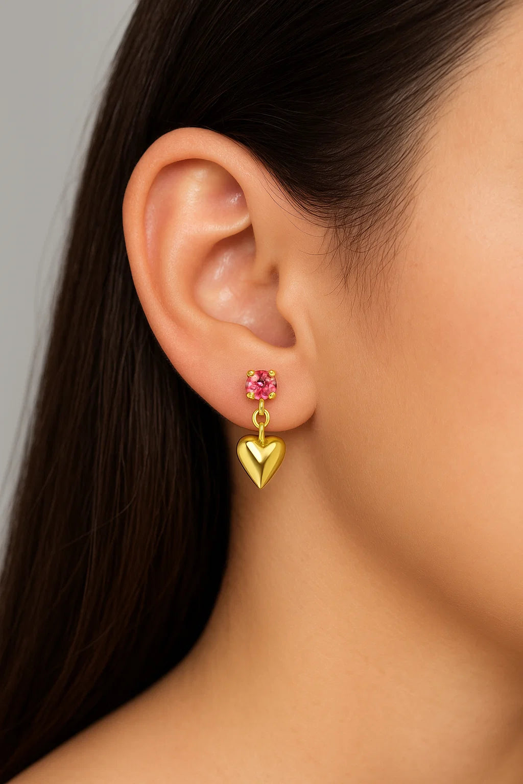 Presente do Meu Coração – Brinco com Coração e Zircônia