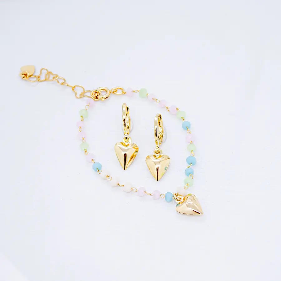 Conjunto Corações Dourados – Delicadeza em Forma de Presente